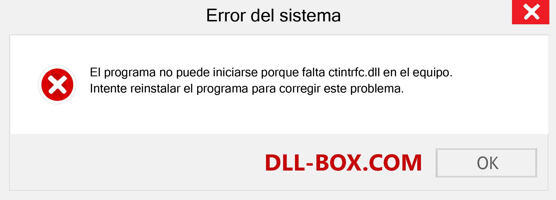 ¿Falta el archivo ctintrfc.dll ?. Descargar para Windows 7, 8, 10 - Corregir ctintrfc dll Missing Error en Windows, fotos, imágenes