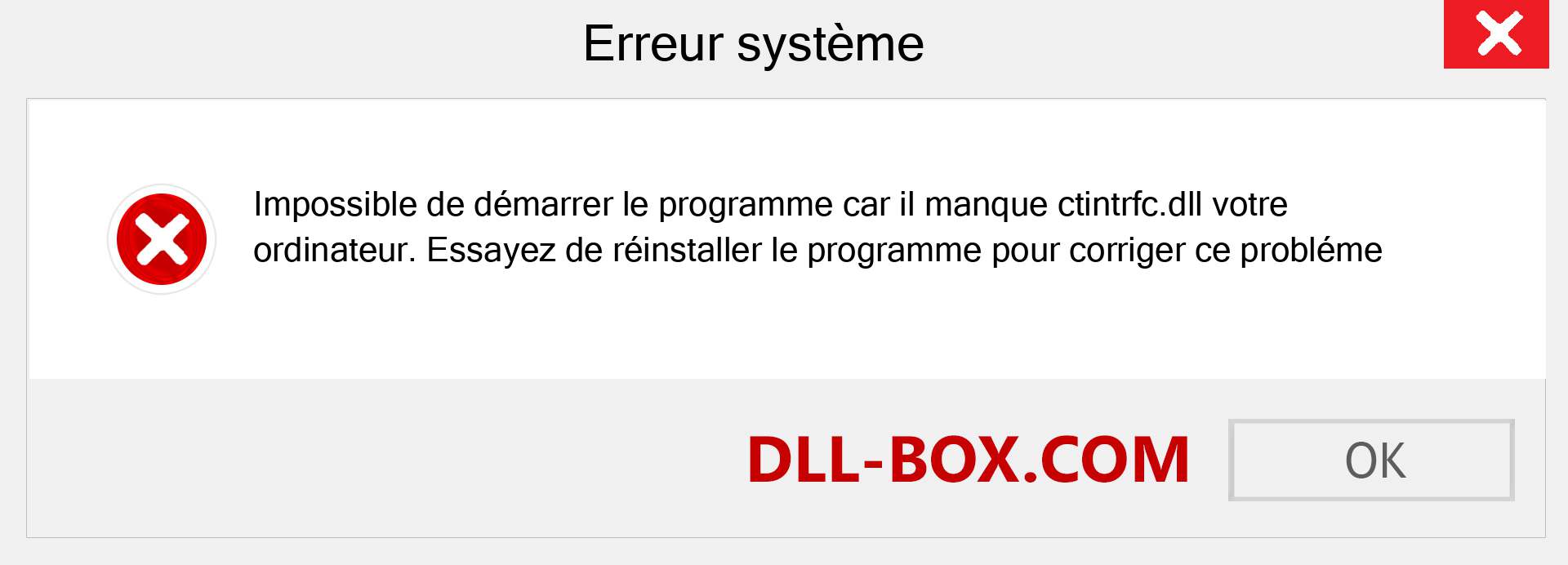 Le fichier ctintrfc.dll est manquant ?. Télécharger pour Windows 7, 8, 10 - Correction de l'erreur manquante ctintrfc dll sur Windows, photos, images